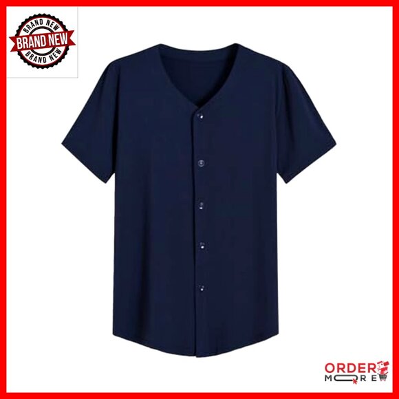 Men's Bamboo Viscose Pajama Shirt 2 Pack, Relaxed Fit, Short Sleeve - Picture 3 of 6